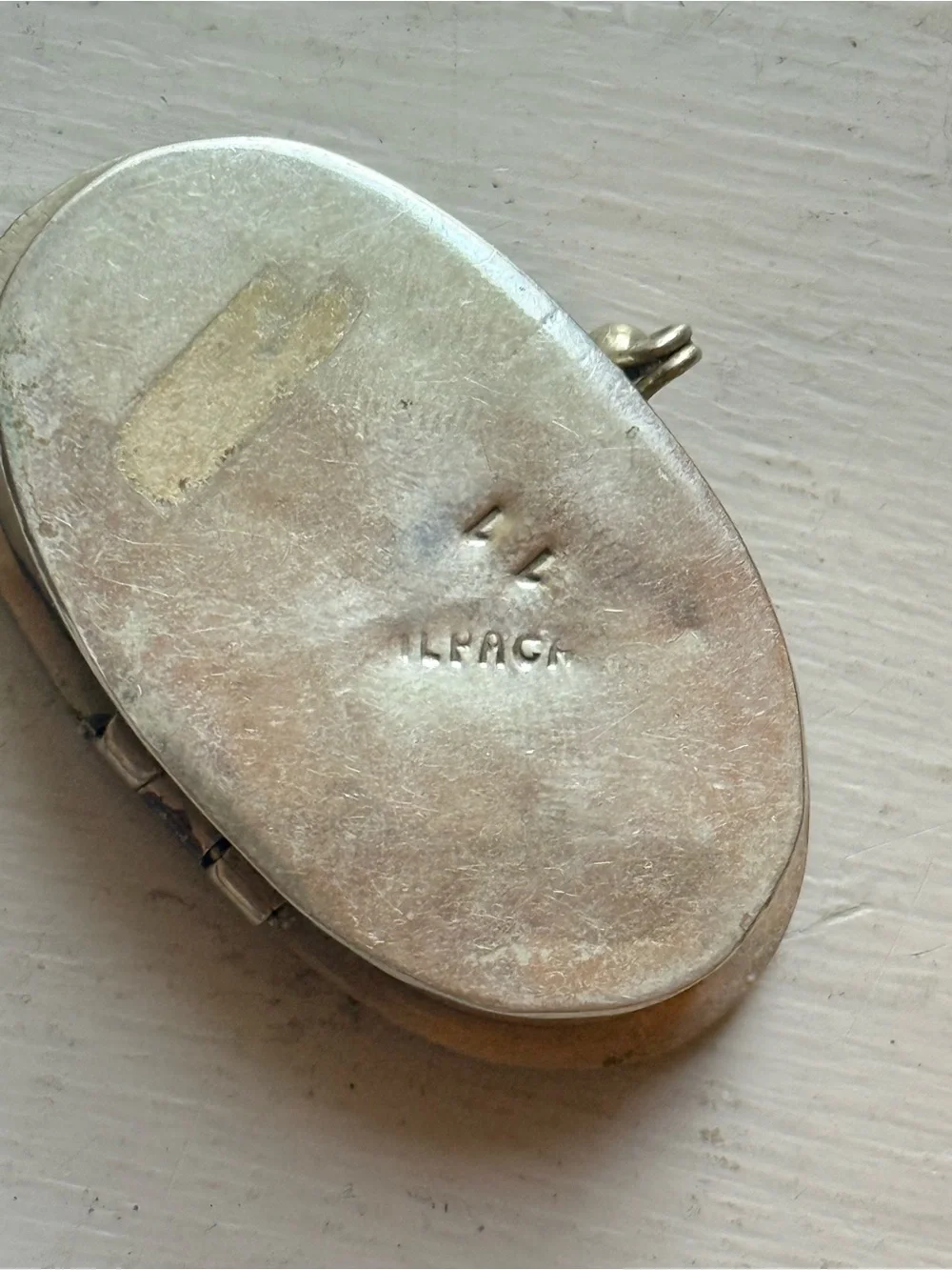 Vtg Mexican Alpaca Silver Abalone Pill Box 2